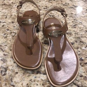 Micheal kors leather logo sandals new in box